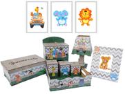 Kit Bebe Com Trio De Quadrinhos Decoração Safari Enfeite Mdf