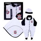 Kit Bebê Corinthians Macacão Manta e Gorro Plush - Oficial