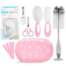 Kit Bebê Escova Cortador Aspirador Limpa Mamadeira Rosa Buba Kit Bebê Escova Cortador Aspirador Limpa Mamadeira Rosa Buba