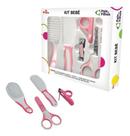 Kit Bebê - Escova Pente Cortador de unha tesourinha tesoura Pais e Filhos-Rosa