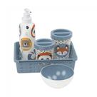 Kit bebe higiene com 5 peças bichinhos menino - PLASÚTIL Kit bebe higiene com 5 peças bichinhos menino - PLASÚTIL