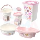 Kit Bebe Lixeira,saboneteira,cesto,balde,bacia,banheira 21 Bichinhos rosa- plasutil Kit Bebe Lixeira,saboneteira,cesto,balde,bacia,banheira 21 Bichinhos rosa- plasutil