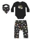 Kit Bebê Menino Body Calça Saruel Bandana Black Elian Kit Bebê Menino Body Calça Saruel Bandana Black Elian