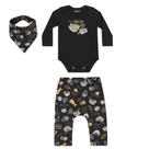 Kit Bebê Menino Body Calça Saruel Bandana Black Elian Kit Bebê Menino Body Calça Saruel Bandana Black Elian