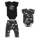 Kit Bebê Menino Body Calça Saruel Dinossauro Elian 3 Pçs Kit Bebê Menino Body Calça Saruel Dinossauro Elian 3 Pçs