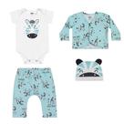 Kit Bebê Menino Body Casaco Calça Saruel Touca Zebra Elian Kit Bebê Menino Body Casaco Calça Saruel Touca Zebra Elian
