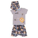 Kit Bebê Menino Camiseta Bermuda E Bandana Serelepe 3 Peças