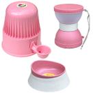 Kit - Bebedouro Vida Mansa 2 litros Nao Molha Pelos + Comedouro 320ml + Lancheira Pet para Passeio