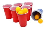Kit Beer Pong 12 Copos E 12 Bolinhas Jogo Cerveja Pong