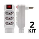 Kit Benjamin Adaptador de Tomada Tripolar 4 Saída 10A Bivolt