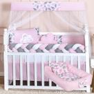 Kit Berço 15 peças Protetor Americano Completo Trança + Ninho Bebê redutor