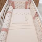 Kit Berço Americano Contemporâneo Floral Rose 6 Peças