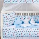 Kit Berço Americano Estampado Carrinho 13 Pcs Protetor Bebe Quarto Enxoval Decoração