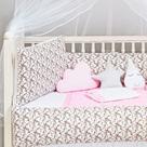 Kit Berço Americano Estampado Floral 13 Pcs Protetor Bebe Quarto Enxoval Decoração