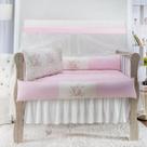 Kit Berço Americano Menina Completo 9 Peças Gaiola Borboleta Bordado Rosa Kit Berço Americano Menina Completo 9 Peças Gaiola Borboleta Bordado Rosa