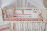 Kit Berço Americano Menina Helena Uva Com Branco 10 Peças Algodão