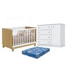Kit Berço Americano Mini Cama Q Encanto Slim MDP Colchão Incluso Branco Qmovi