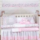 Kit Berço Americano Rolinho Nuvem 11 Pcs Bebe Menina Menino Enxoval Protetor Imperial Chuva de Amor