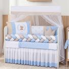 Kit Berço Americano Trançado Teddy 11 Pcs Protetor Bebe Quarto Decoração Enxoval Príncipe Princesa