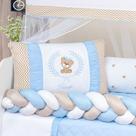 Kit Berço Americano Trançado Teddy 11 Pcs Protetor Bebe Quarto Decoração Enxoval Príncipe Princesa