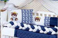 Kit Berço Americano Trançado Urso Rei 8 Pcs Protetor Bebe Príncipe Menino Imperial Chuva Amor Kit Berço Americano Trançado Urso Rei 8 Pcs Protetor Bebe Príncipe Menino Imperial Chuva Amor