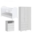 Kit Berço, Cômoda e Guarda Roupa Peroba Smim Quarto Infantil