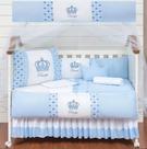 Kit berço coroa menino 11 peças com duas laterais azul