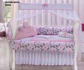 Kit berço de nuvem rosa com branco