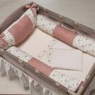 Kit Berço Desmontável 7 Peças Big Floral Rose Menina