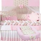 Kit Berço Doce Rosa com Ninho Floral Delicado Menina