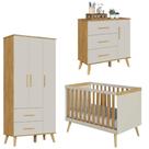Kit Berço Guarda Roupa, Cômoda Quarto Infantil Sky 100% MDF