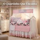 Kit Berço Lua Rosa com Trança 12 Peças Almofadas Nuvem Estrela e Lua Completo