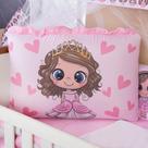 Kit Berço Menina Rosa Protetor Americano 13 peças Bebê Amiguinhas