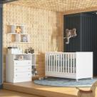 Kit Berço Mini Cama Taís e Cômoda Infantil 3 Gavetas com Nicho Brilhar Q01 - Doce Sonho Móveis