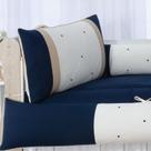 Kit Berço Nervurado Marinho Enxoval Bebê Berço Nacional/Americano Algodão Luxo Menino Azul Marinho