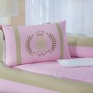 Kit Berço Padrão Americano Protetor Urso Realeza Rosa Bebê Menina 10 Peças Kit Berço Padrão Americano Protetor Urso Realeza Rosa Bebê Menina 10 Peças