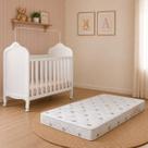 Kit Berço Peroba Elô Branco Com Colchao Orthoflex Infantil