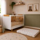 Kit Berço Pingo Branco com Amêndoa com Colchão Orthoflex Infantil 10 Kit Berço Pingo Branco com Amêndoa com Colchão Orthoflex Infantil 10