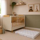 Kit Berço Pingo Off White com Amêndoa com Colchão Orthoflex Infantil