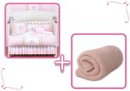 Kit Berço Protetor Trança Bebe Conforto Realeza Coroinha Rosa Imperial com Manta bebe 12 peças Kit Berço Protetor Trança Bebe Conforto Realeza Coroinha Rosa Imperial com Manta bebe 12 peças