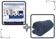 Kit Berço Protetor Trança Bebe Conforto Urso Imperial com Manta bebe 12 peças Kit Berço Protetor Trança Bebe Conforto Urso Imperial com Manta bebe 12 peças