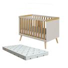 Kit Berço Sky Off White/Amêndoa + Colchão Orthoflex Infantil