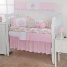 Kit Berço Trançado 12 Pçs Coroa Princesa Menina Rosa