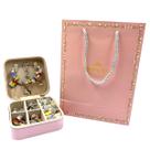 Kit Berloque Pulseira Infantil 110pçs Porta Joias Colorido