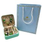 Kit Berloque Pulseira Infantil 110pçs Porta Joias Verde