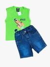 Kit Bermuda Jeans Regata Malha Algodão