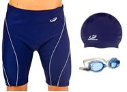 Kit Bermuda, Óculos UV e Touca Natação Hidro Praia ML05 Hammerhead