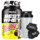 Kit Best Whey Isolado Toddy 900g Luva Coqueteleira Atlhetica