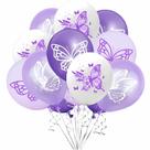 Kit Bexigas Borboletas Lilás Roxo e Branco Decoração Balões Festa