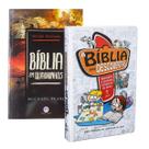 KIT BÍBLIA DAS DESCOBERTA PARA MENINOS AZUL VERSÃO NTLH e BÍBLIA EM QUADRINHOS para adolescentes - SOCIEDADE BÍBLICA DO BRASIL